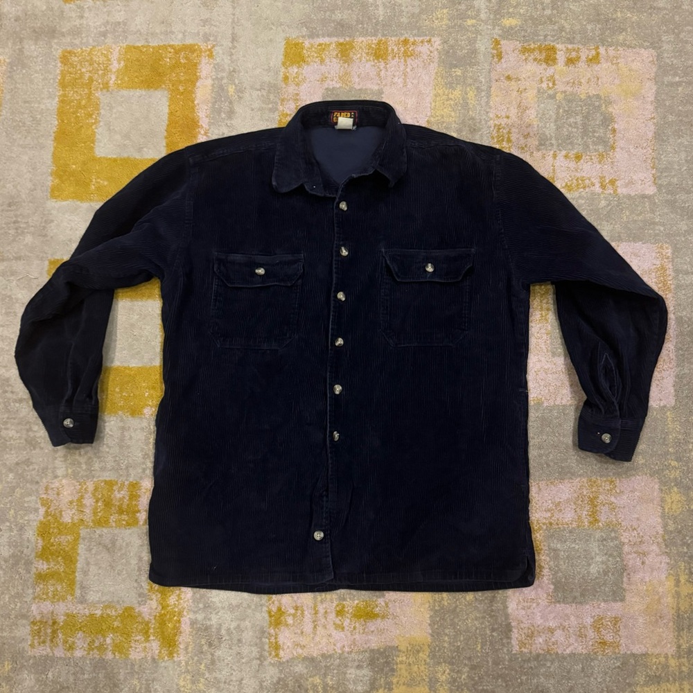 Vintage Faded Glory Navy Blue Corduroy Shirt Jacket XL